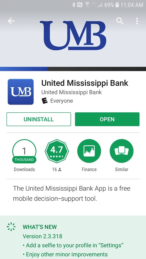 Photo of the UMB app on the Google Play Store